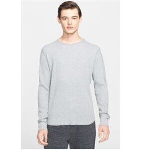 Wings + Horns Revolve V-Needle Gray Crew Melange Long Sleeve Men's T-Shirt L